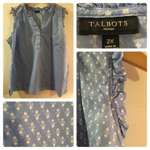 Adorable ruffle sleeveless blouse